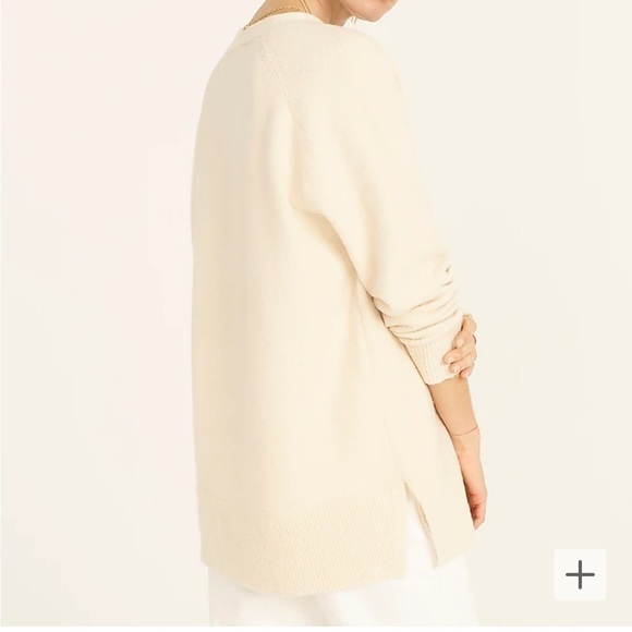 J. Crew Stretch-wool V-neck tunic sweater - Picture 3 of 11